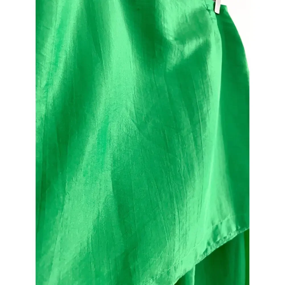 Anthropologie | Maeve Asymmetrical Sateen Skirt | Green | Sz 6 | NWT